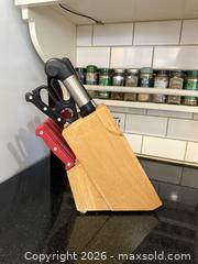 MaxSold Auction: Miracle Blade Wooden Knife Block w/ Knives - San Jose (California, USA) SELLER MANAGED Estate Sale Online Auction - South 16th Street
