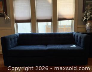 MaxSold Auction: Navy Velvet Tufted Sofa Made in USA - San Jose (California, USA) SELLER MANAGED Estate Sale Online Auction - South 16th Street