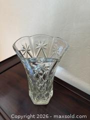 MaxSold Auction: Vintage Anchor Hocking Star of David Large Hexagon Clear Glass Vase - San Jose (California, USA) SELLER MANAGED Estate Sale Online Auction - South 16th Street