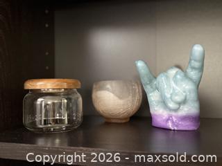 MaxSold Auction: Vintage Glass Jar, Bowl, & Hand Sculpture - San Jose (California, USA) SELLER MANAGED Estate Sale Online Auction - South 16th Street