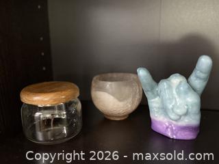MaxSold Auction: Vintage Glass Jar, Bowl, & Hand Sculpture - San Jose (California, USA) SELLER MANAGED Estate Sale Online Auction - South 16th Street