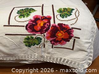 MaxSold Auction: Vintage Handmade Embroidered Top Sheet - San Jose (California, USA) SELLER MANAGED Estate Sale Online Auction - South 16th Street