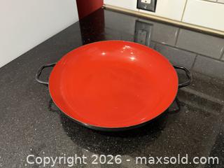 MaxSold Auction: Vintage Huta Silesia Red/Black Saute Pan Paella Enamelware Made in Poland  - San Jose (California, USA) SELLER MANAGED Estate Sale Online Auction - South 16th Street