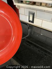 MaxSold Auction: Vintage Huta Silesia Red/Black Saute Pan Paella Enamelware Made in Poland  - San Jose (California, USA) SELLER MANAGED Estate Sale Online Auction - South 16th Street