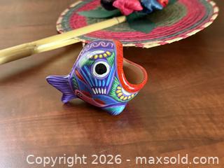MaxSold Auction: Vintage Mexican Handmade Fan & Folk Art Pottery Hand Painted Fish - San Jose (California, USA) SELLER MANAGED Estate Sale Online Auction - South 16th Street
