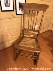 MaxSold Auction: Vintage Wooden Spindle Back Cane Seat Rocking Chair - San Jose (California, USA) SELLER MANAGED Estate Sale Online Auction - South 16th Street