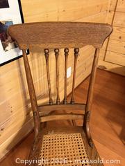 MaxSold Auction: Vintage Wooden Spindle Back Cane Seat Rocking Chair - San Jose (California, USA) SELLER MANAGED Estate Sale Online Auction - South 16th Street