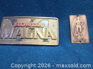 MaxSold Auction: 1983 Solid Brass Honda MAGNA Belt Buckle with Cavalier Medallion - Pacifica (California, USA) SELLER MANAGED Downsizing Online Auction -  Palmetto Avenue (CONDO)