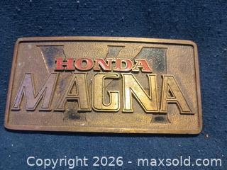 MaxSold Auction: 1983 Solid Brass Honda MAGNA Belt Buckle with Cavalier Medallion - Pacifica (California, USA) SELLER MANAGED Downsizing Online Auction -  Palmetto Avenue (CONDO)