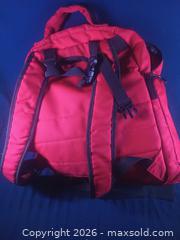 MaxSold Auction: Atlanta Falcons Red Canvas Backpack with Laptop Compartment - Pacifica (California, USA) SELLER MANAGED Downsizing Online Auction -  Palmetto Avenue (CONDO)