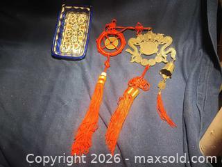 MaxSold Auction: Hand-Painted Ceramic Dish with Mixed Asian Tassel Charms - Pacifica (California, USA) SELLER MANAGED Downsizing Online Auction -  Palmetto Avenue (CONDO)