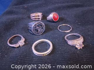 MaxSold Auction: Mixed-Metal Sterling & Plated Rings Lot (6-8 pcs) - Pacifica (California, USA) SELLER MANAGED Downsizing Online Auction -  Palmetto Avenue (CONDO)