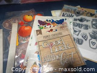 MaxSold Auction: Mixed Craft Lot: Stencils, Clear Stamps, Chipboard, Stickers - Pacifica (California, USA) SELLER MANAGED Downsizing Online Auction -  Palmetto Avenue (CONDO)