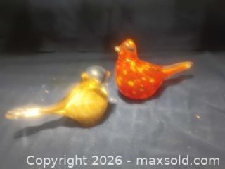MaxSold Auction: Pair of Hand-Blown Glass Figurines in Red-Orange & Gold - Pacifica (California, USA) SELLER MANAGED Downsizing Online Auction -  Palmetto Avenue (CONDO)