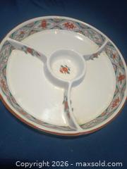 MaxSold Auction: Porcelain Divided Serving Platter, 3 Compartments + Center - Pacifica (California, USA) SELLER MANAGED Downsizing Online Auction -  Palmetto Avenue (CONDO)