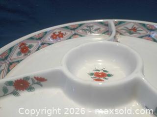 MaxSold Auction: Porcelain Divided Serving Platter, 3 Compartments + Center - Pacifica (California, USA) SELLER MANAGED Downsizing Online Auction -  Palmetto Avenue (CONDO)