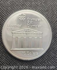 MaxSold Auction: 1976 Montreal Olympics 10 Dollar Coin, SILVER, weighs 48grams - Mississauga (Ontario, Canada) SELLER MANAGED Downsizing Online Auction - Golden Orchard Drive (CONDO)