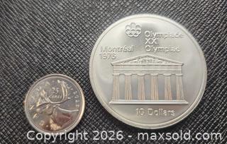 MaxSold Auction: 1976 Montreal Olympics 10 Dollar Coin, SILVER, weighs 48grams - Mississauga (Ontario, Canada) SELLER MANAGED Downsizing Online Auction - Golden Orchard Drive (CONDO)