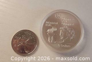 MaxSold Auction: 1976 Montreal Olympics $5 commemorative SILVER COIN 24 grams - Mississauga (Ontario, Canada) SELLER MANAGED Downsizing Online Auction - Golden Orchard Drive (CONDO)