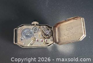 MaxSold Auction: ANTIQUE Art Deco rectangular wristwatch 14 K  - case 4 grams - Mississauga (Ontario, Canada) SELLER MANAGED Downsizing Online Auction - Golden Orchard Drive (CONDO)