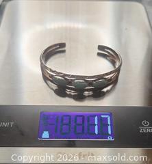 MaxSold Auction:  Antique Navajo Art Silver bracelet with turquoise stones, grams 17 - Mississauga (Ontario, Canada) SELLER MANAGED Downsizing Online Auction - Golden Orchard Drive (CONDO)