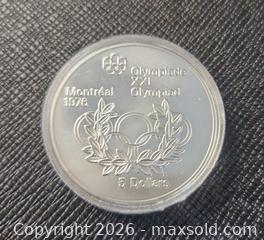 MaxSold Auction: Canadian commemorative $5 SILVER coin minted to celebrate the 1976 Montreal Olympics, 24grams - Mississauga (Ontario, Canada) SELLER MANAGED Downsizing Online Auction - Golden Orchard Drive (CONDO)