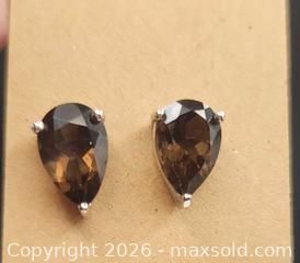 MaxSold Auction: pear-shaped, with gemstone earrings set in 925 sterling silver.  - Mississauga (Ontario, Canada) SELLER MANAGED Downsizing Online Auction - Golden Orchard Drive (CONDO)