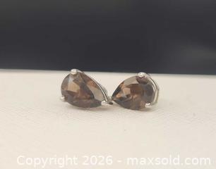 MaxSold Auction: pear-shaped, with gemstone earrings set in 925 sterling silver.  - Mississauga (Ontario, Canada) SELLER MANAGED Downsizing Online Auction - Golden Orchard Drive (CONDO)