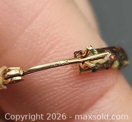 MaxSold Auction: vintage solid gold hoop earrings adorned with small, colorful crystals - Mississauga (Ontario, Canada) SELLER MANAGED Downsizing Online Auction - Golden Orchard Drive (CONDO)