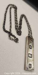 MaxSold Auction: Vintage sterling silver ingot pendant necklace - Mississauga (Ontario, Canada) SELLER MANAGED Downsizing Online Auction - Golden Orchard Drive (CONDO)
