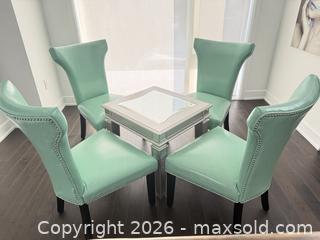 MaxSold Auction: Set of 4 Mint Green Dining Chairs, Faux Leather Upholstery - Richmond Hill (Ontario, Canada) SELLER MANAGED Moving Online Auction - Kent Matthew Street