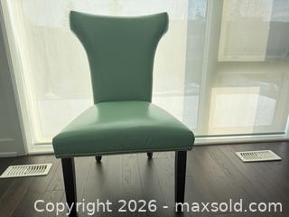 MaxSold Auction: Set of 4 Mint Green Dining Chairs, Faux Leather Upholstery - Richmond Hill (Ontario, Canada) SELLER MANAGED Moving Online Auction - Kent Matthew Street