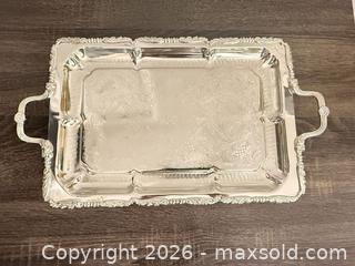 MaxSold Auction: TCI Silver-Plated Rectangular Serving Tray with Handles - Richmond Hill (Ontario, Canada) SELLER MANAGED Moving Online Auction - Kent Matthew Street