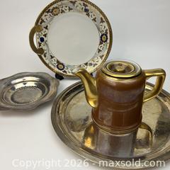 MaxSold Auction: Antique Odds and Ends Small Teapot Noritake Deco Plate and SIlver Plate - Toronto (Ontario, Canada) SELLER MANAGED Downsizing Online Auction - Greenland Road