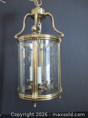 MaxSold Auction: Brass and Curved Glass Hanging Lantern Light Fixture Very Heavy - Toronto (Ontario, Canada) SELLER MANAGED Downsizing Online Auction - Greenland Road