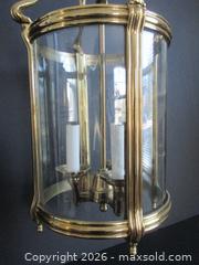 MaxSold Auction: Brass and Curved Glass Hanging Lantern Light Fixture Very Heavy - Toronto (Ontario, Canada) SELLER MANAGED Downsizing Online Auction - Greenland Road