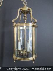MaxSold Auction: Brass & Glass Hanging Lantern Light Fixture Very Heavy - Toronto (Ontario, Canada) SELLER MANAGED Downsizing Online Auction - Greenland Road