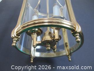 MaxSold Auction: Brass & Glass Hanging Lantern Light Fixture Very Heavy - Toronto (Ontario, Canada) SELLER MANAGED Downsizing Online Auction - Greenland Road