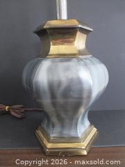MaxSold Auction: Large Brass Metal Lamp Handcrafted Shade - Toronto (Ontario, Canada) SELLER MANAGED Downsizing Online Auction - Greenland Road