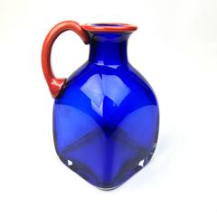 MaxSold Auction: Orrefors Sweden Erika Lagerbielke Signed Art Glass Jug Vase Red and Blue 80s - Toronto (Ontario, Canada) SELLER MANAGED Downsizing Online Auction - Greenland Road