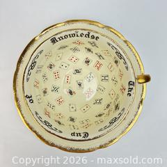 MaxSold Auction: Rare Fortune Telling Teacup Alfred Meakin 18k Gold Border Cup of Knowledge - Toronto (Ontario, Canada) SELLER MANAGED Downsizing Online Auction - Greenland Road
