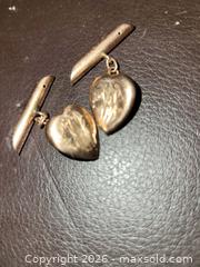 MaxSold Auction: 9kt Gold Puffy Heart Cufflinks 3.74gr - East Zorra-Tavistock (Ontario, Canada) SELLER MANAGED Downsizing Online Auction - Highway 59