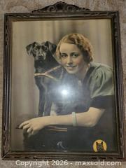 MaxSold Auction: Antique Woman & Dog Wooden Framed Picture - East Zorra-Tavistock (Ontario, Canada) SELLER MANAGED Downsizing Online Auction - Highway 59