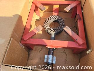 MaxSold Auction: Square Heavy Duty Single Burner Outdoor Stove Propane Gas Cooker w/ Hose - East Zorra-Tavistock (Ontario, Canada) SELLER MANAGED Downsizing Online Auction - Highway 59