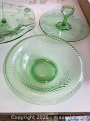MaxSold Auction: Green Glass Lot, 5 Pieces - Sharon (Massachusetts, USA) SELLER MANAGED Reseller Online Auction - Pond Street