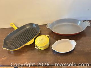 MaxSold Auction: Le Creuset Enameled Cast Iron Cookware Set – Grill Pan & Dishes - Sharon (Massachusetts, USA) SELLER MANAGED Reseller Online Auction - Pond Street