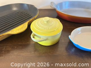 MaxSold Auction: Le Creuset Enameled Cast Iron Cookware Set – Grill Pan & Dishes - Sharon (Massachusetts, USA) SELLER MANAGED Reseller Online Auction - Pond Street