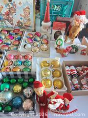 MaxSold Auction: Vintage Lot Shiny Brite and more Mixed Christmas Ornaments elves, S&P etc - Sharon (Massachusetts, USA) SELLER MANAGED Reseller Online Auction - Pond Street
