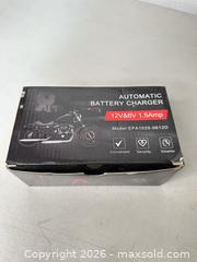 MaxSold Auction: 12V/6V 1.5A Battery Charger with Alligator Clips & Ring Terminals - San Jose (California, USA) SELLER MANAGED Downsizing Online Auction - East Humboldt Street