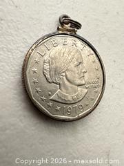 MaxSold Auction: 1979 Susan B. Anthony Dollar Coin Pendant / Charm - San Jose (California, USA) SELLER MANAGED Downsizing Online Auction - East Humboldt Street